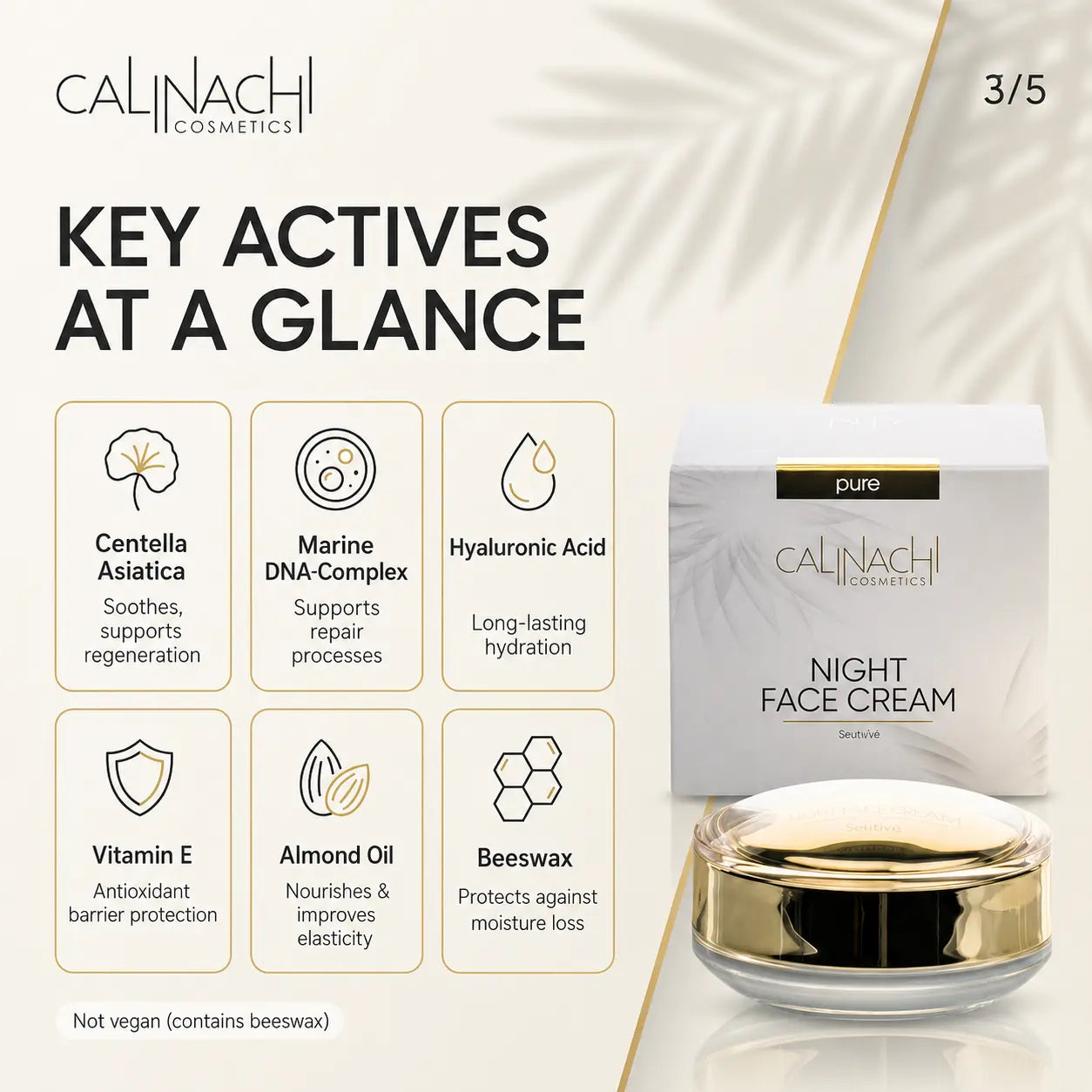 Regenerating Night Cream for Face, Neck, and Décolletage, 50ml skincare CALINACHI Cosmetics