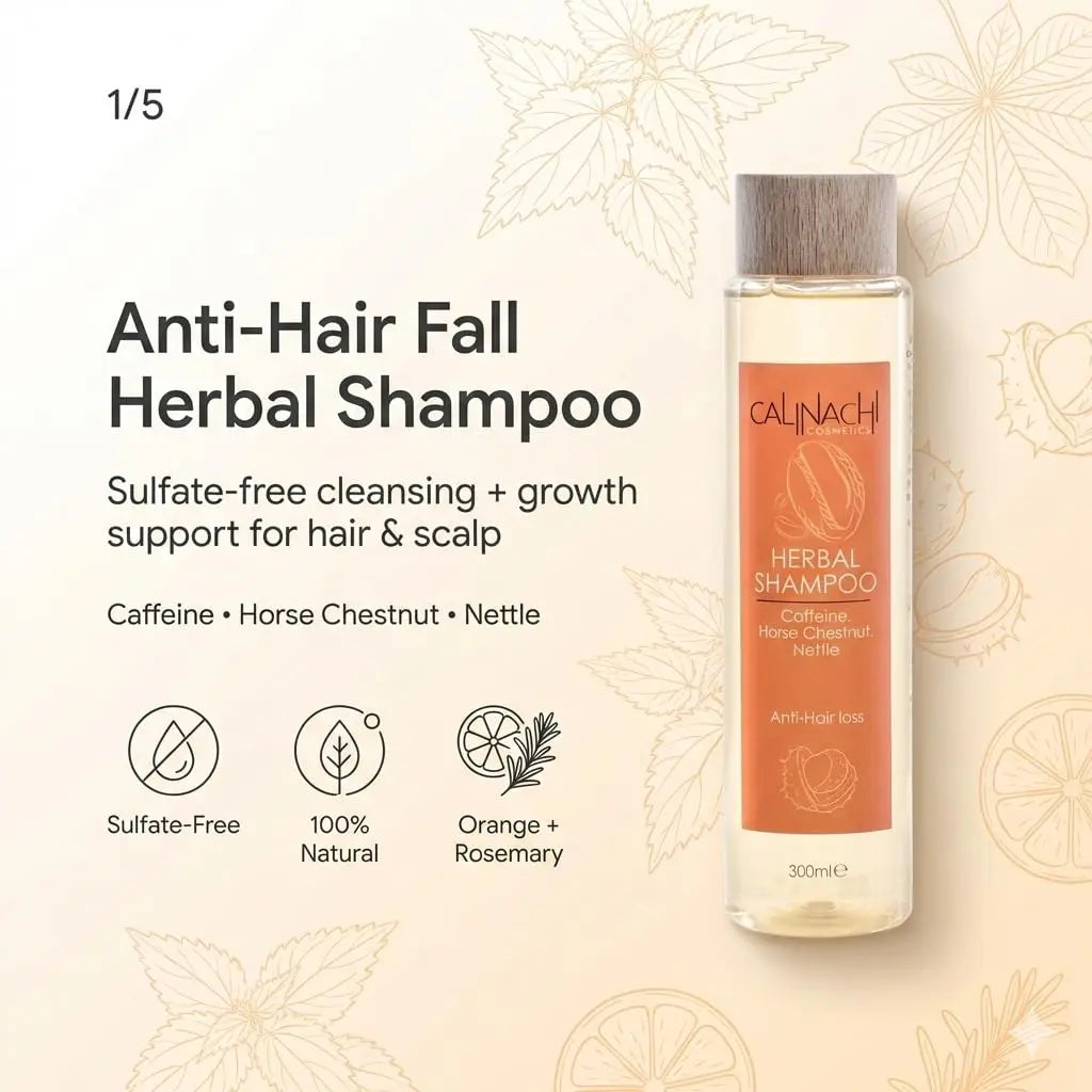 Anti Hair Loss Herbal Shampoo, Sulfate Free, 300ml. haircare CALINACHI Cosmetics
